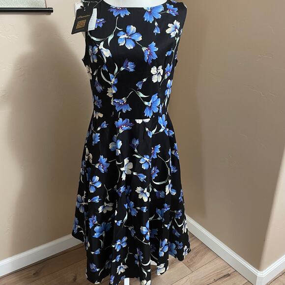 Anni Coco Sleeveless Dress Size XL Floral Pin Up New - Picture 1 of 9
